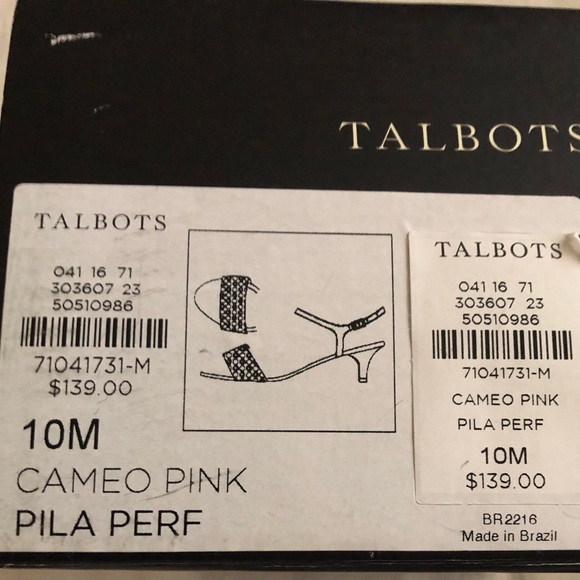 Talbots Pila Perforated Cameo Pink Kitten Heels Size 10 - Picture 6 of 6